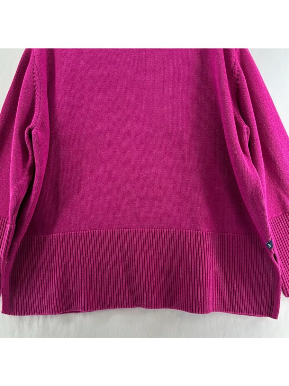 Gap Crewneck Sweater Womens 2XL Ribbed Split Hem Pullover Festival Fuchsia Pink - Picture 6 of 13
